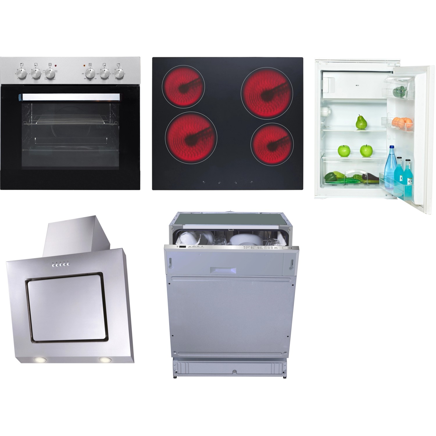 Flex-Well Sada kuchyňských spotřebičů 9 - ledn., trouba, varná d., diges., myčka