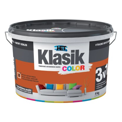 HET Klasik COLOR Tónovaná interiérová barva KC 0877 oranžová cihlová, 4 kg