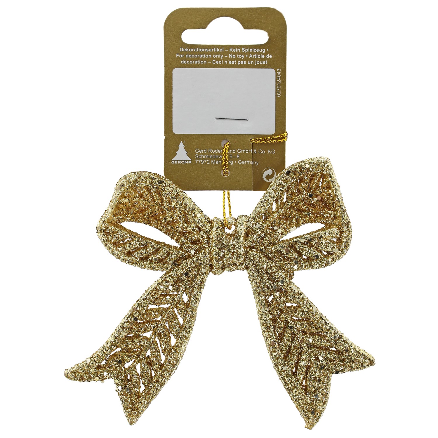 GEROMA Vánoční ozdoba mašle plastová zlatá 11 x 9,8 cm