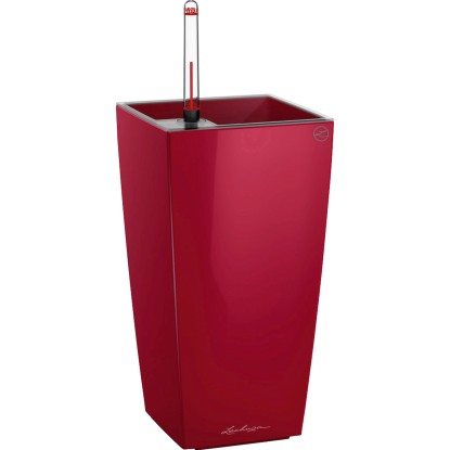 Lechuza Samozavlažovací květináč MAXI CUBI šarlat.červená lesk, 14 x 14 x 26 cm