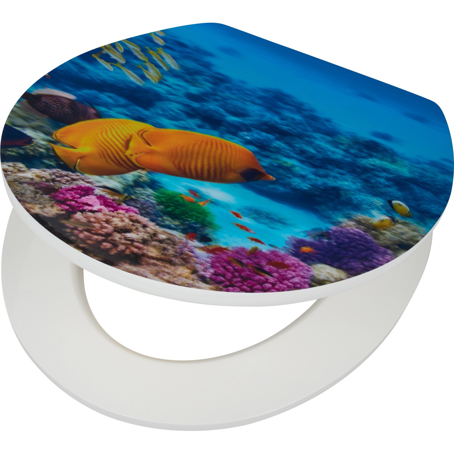 baliv WC sedátko Rabago s pomalým sklápěním, dřevěné jádro, podmořský svět