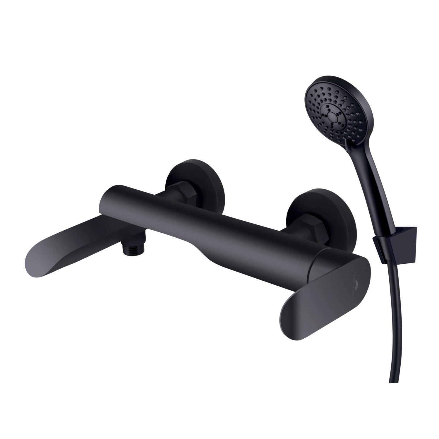 Rubineta Nástěnná vanová baterie Ultra-10/K s příslušenstvím, 150 mm, černá