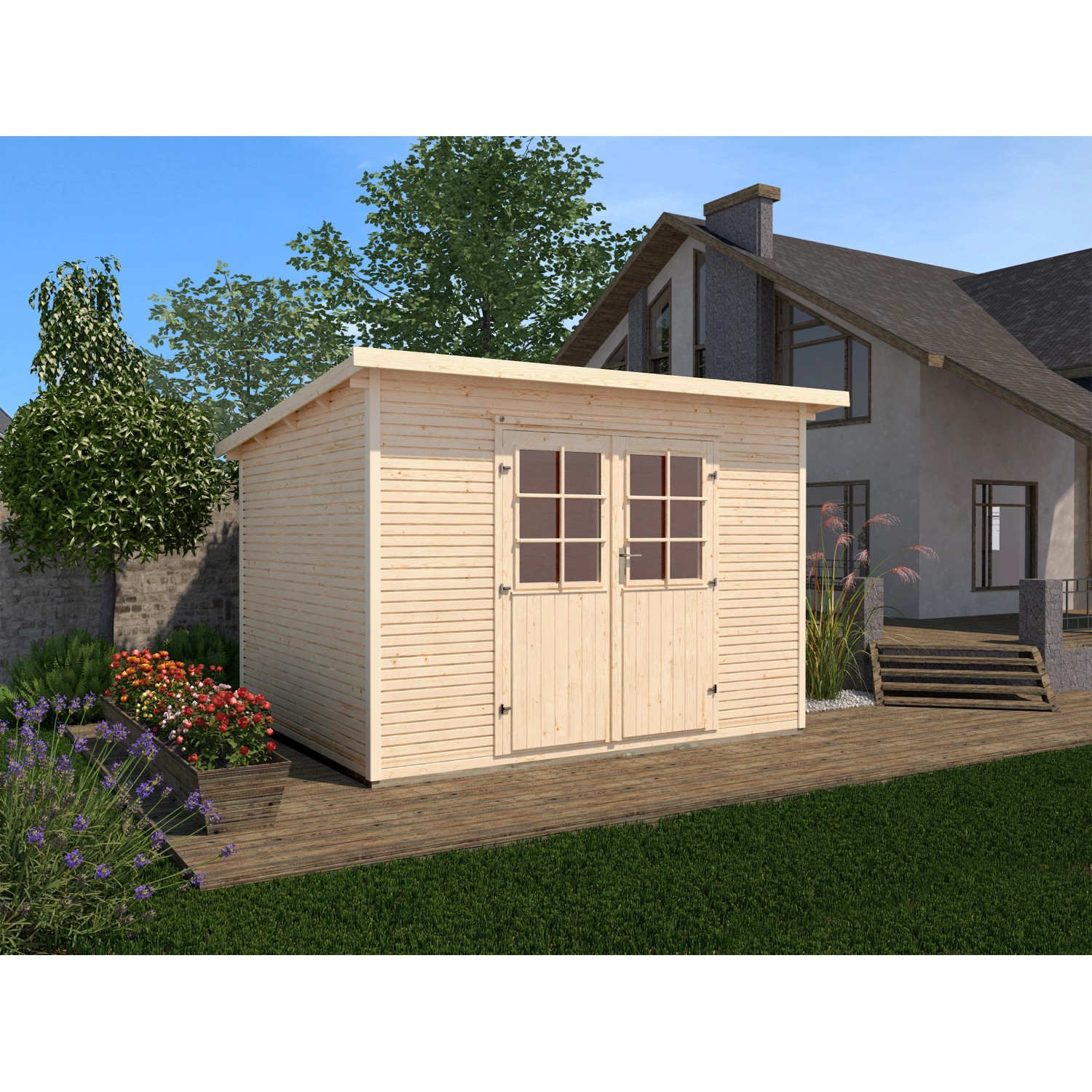 Weka Dřevěný zahradní domek 219 vel. 2, přírodní, 295 x 240 cm