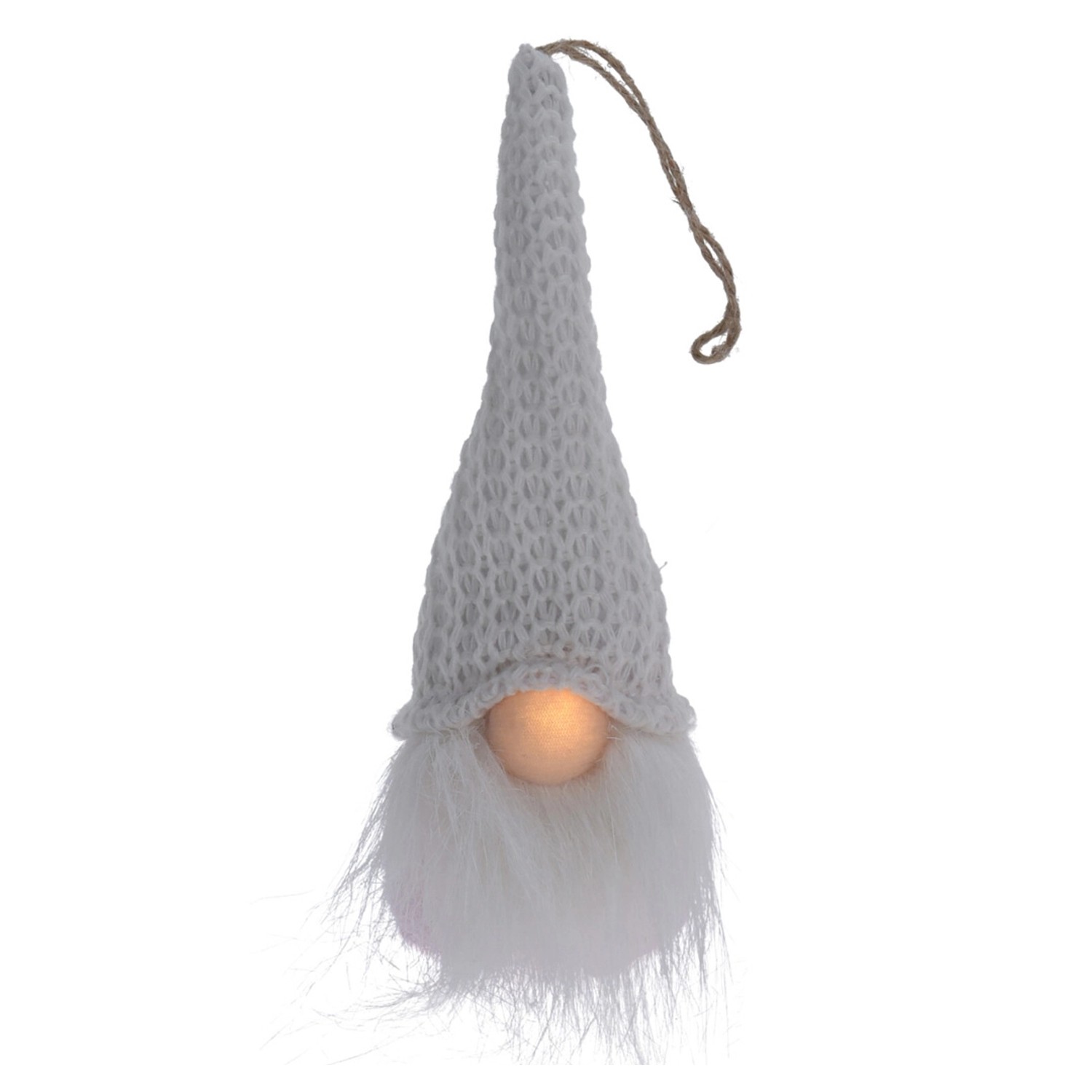 Plyšový trpaslík s LED nosem, růžová/šedá, 19 cm