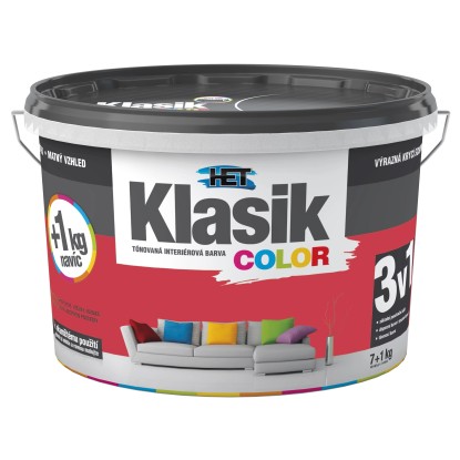 HET Klasik COLOR Tónovaná interiérová barva KC 0847 červená brusinková, 7 + 1 kg