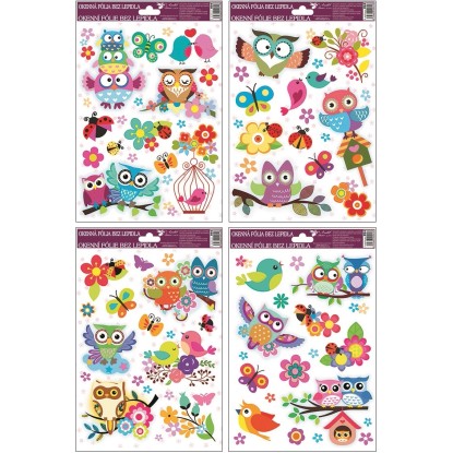 Anděl Přerov Dekorační okenní fólie se sovami, 27 x 20 cm