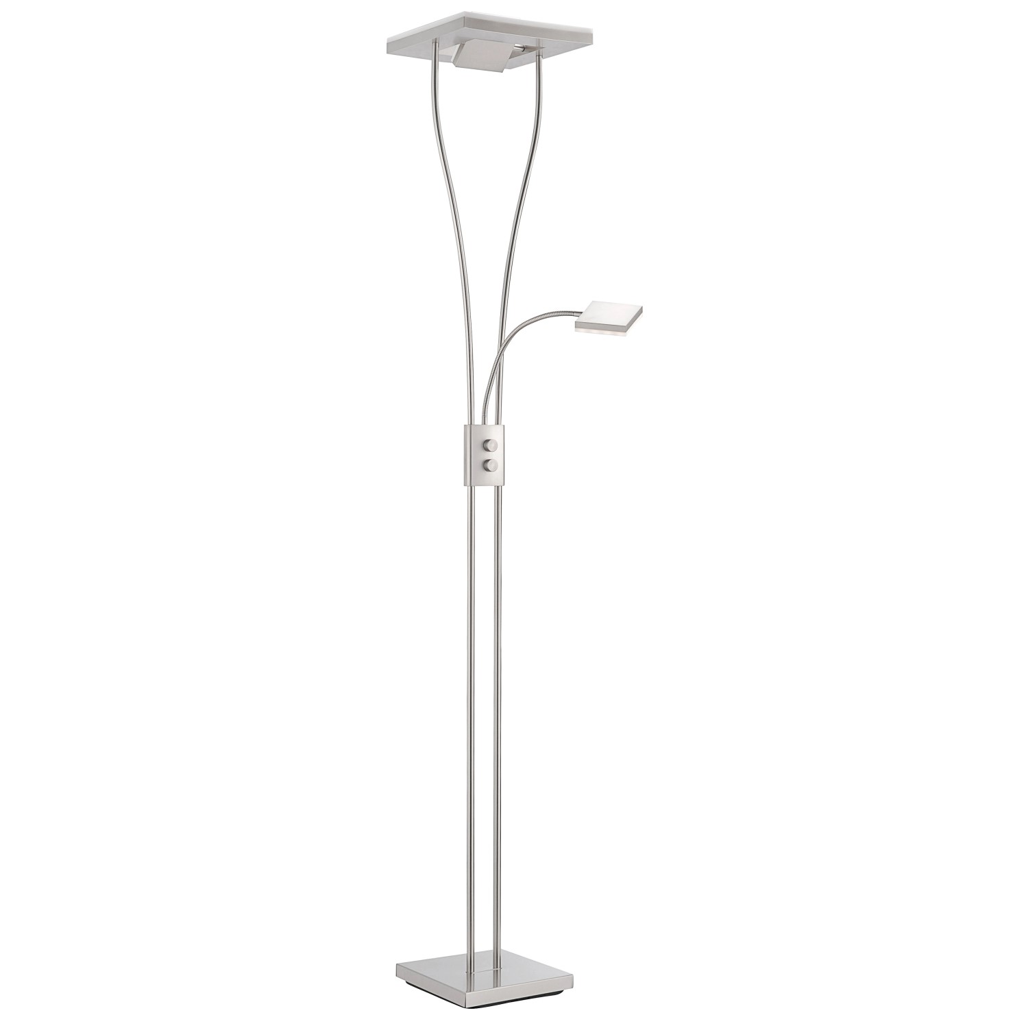 Just Light. Stojací LED lampa Helia se čtecím ramenem, 16,8+2x3,8W 3000K 197,5cm