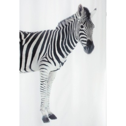 Spirella Sprchový závěs Textil Zebra černý 180 cm x 200 cm