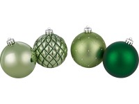 Sada plastových vánočních ozdob zelená matná/lesklá pr. 8 cm, 6dílná Sada plastových vánočních ozdob zelená matná/lesklá pr. 8 cm, 6dílná