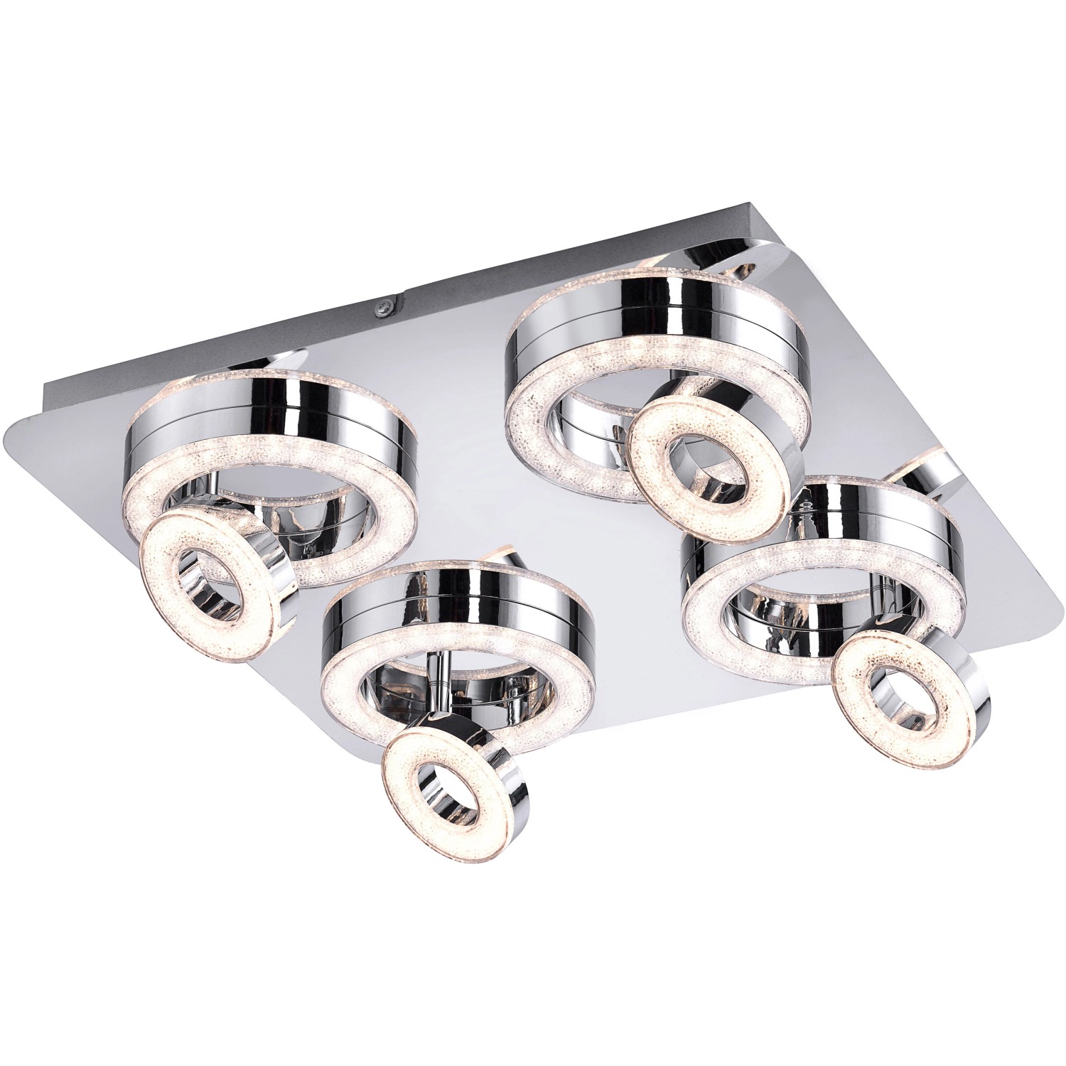 Just Light. Stropní LED svítidlo Tim, 3000 K, chrom, 13 x 40 x 40 cm