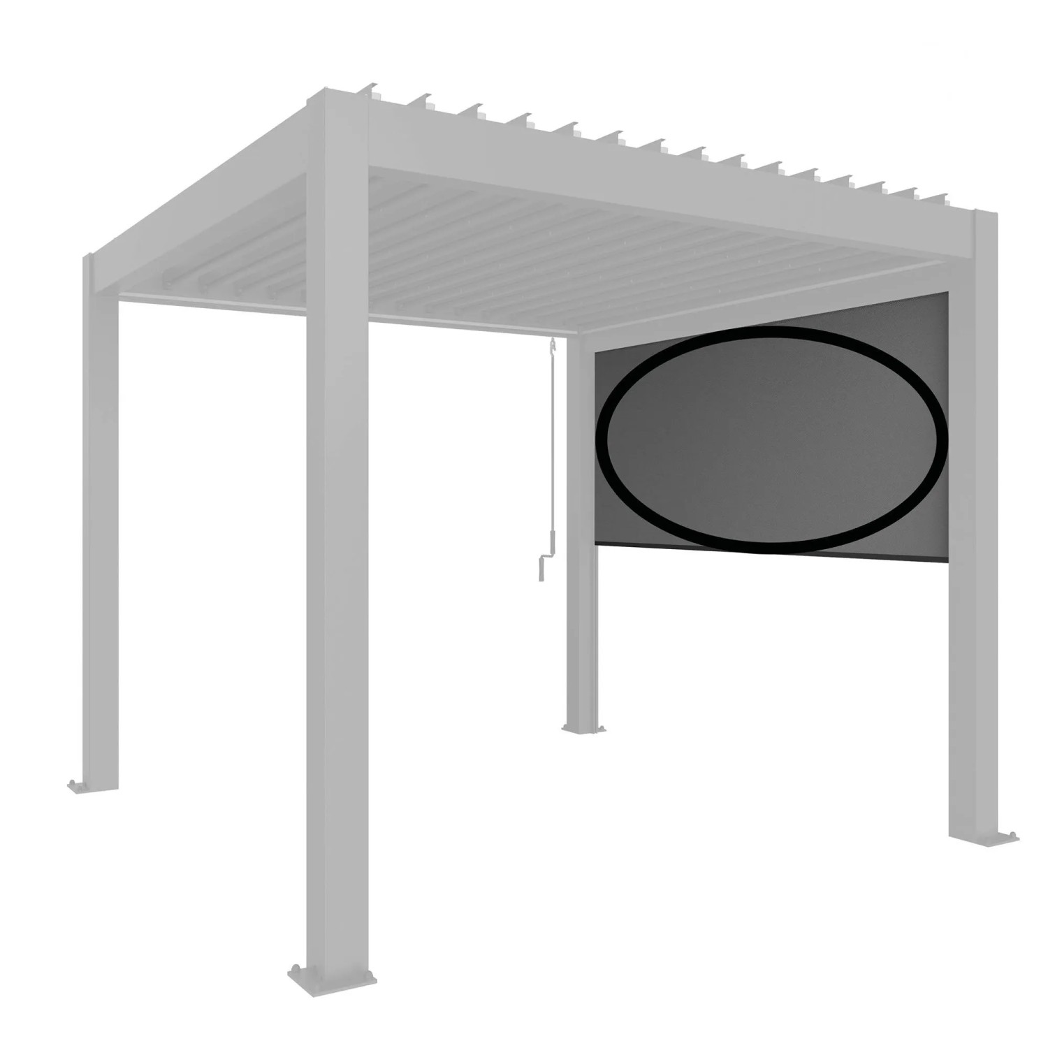 Biohort Motorizovaná sluneční clona pro stranu pergoly 3,5 m tmavě šedá