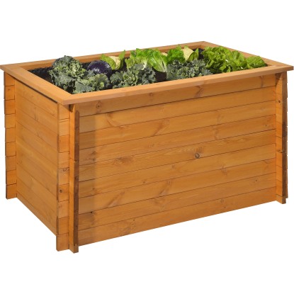 Gaspo Dřevěný vyvýšený záhon Classic, medově hnědá, 130 x 80 x 76 cm