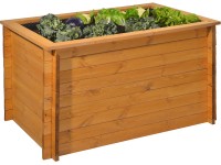Gaspo Dřevěný vyvýšený záhon Classic, medově hnědá, 130 x 80 x 76 cm