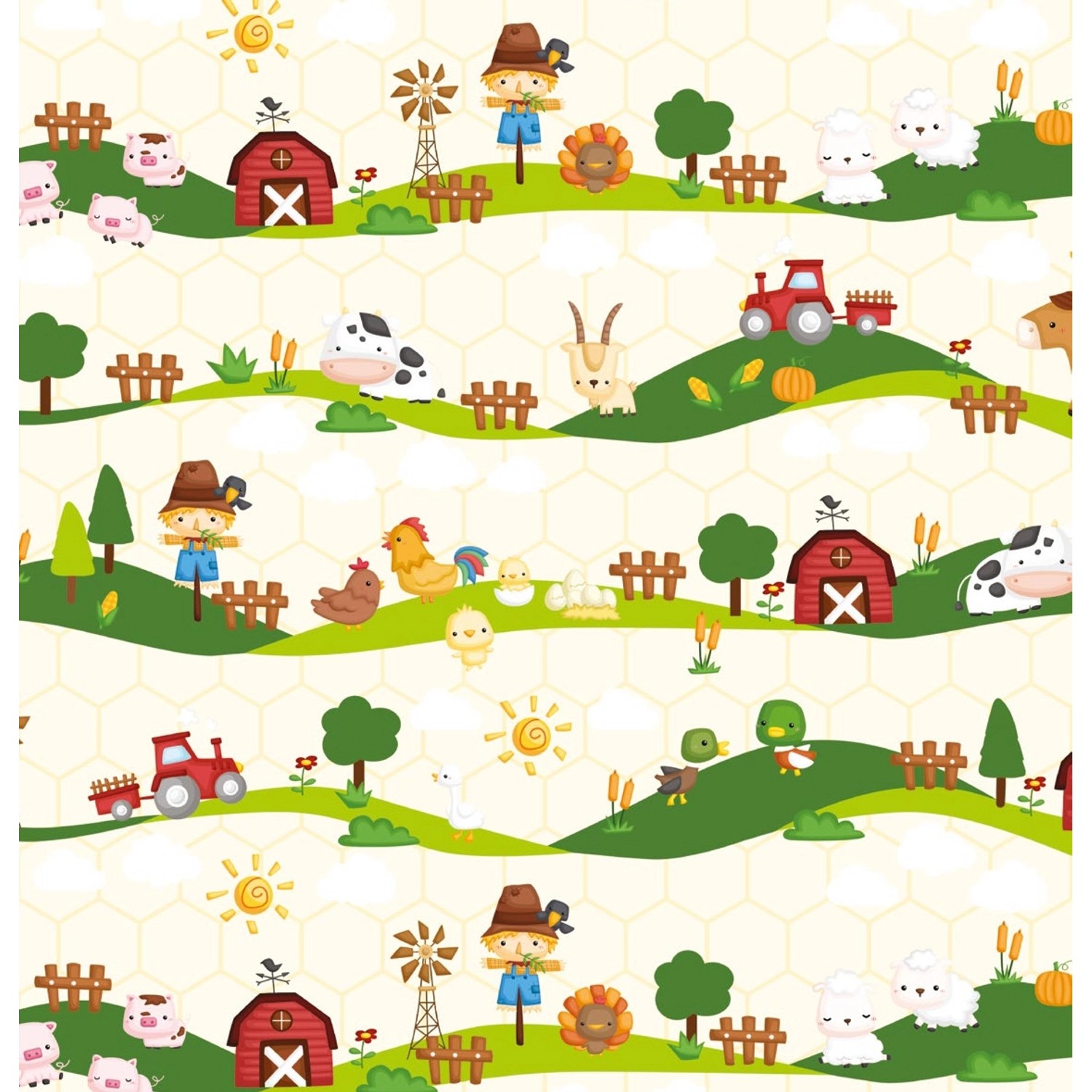 Gekkofix Samolepicí fólie, dětský vzor - farma, 45 x 200 cm