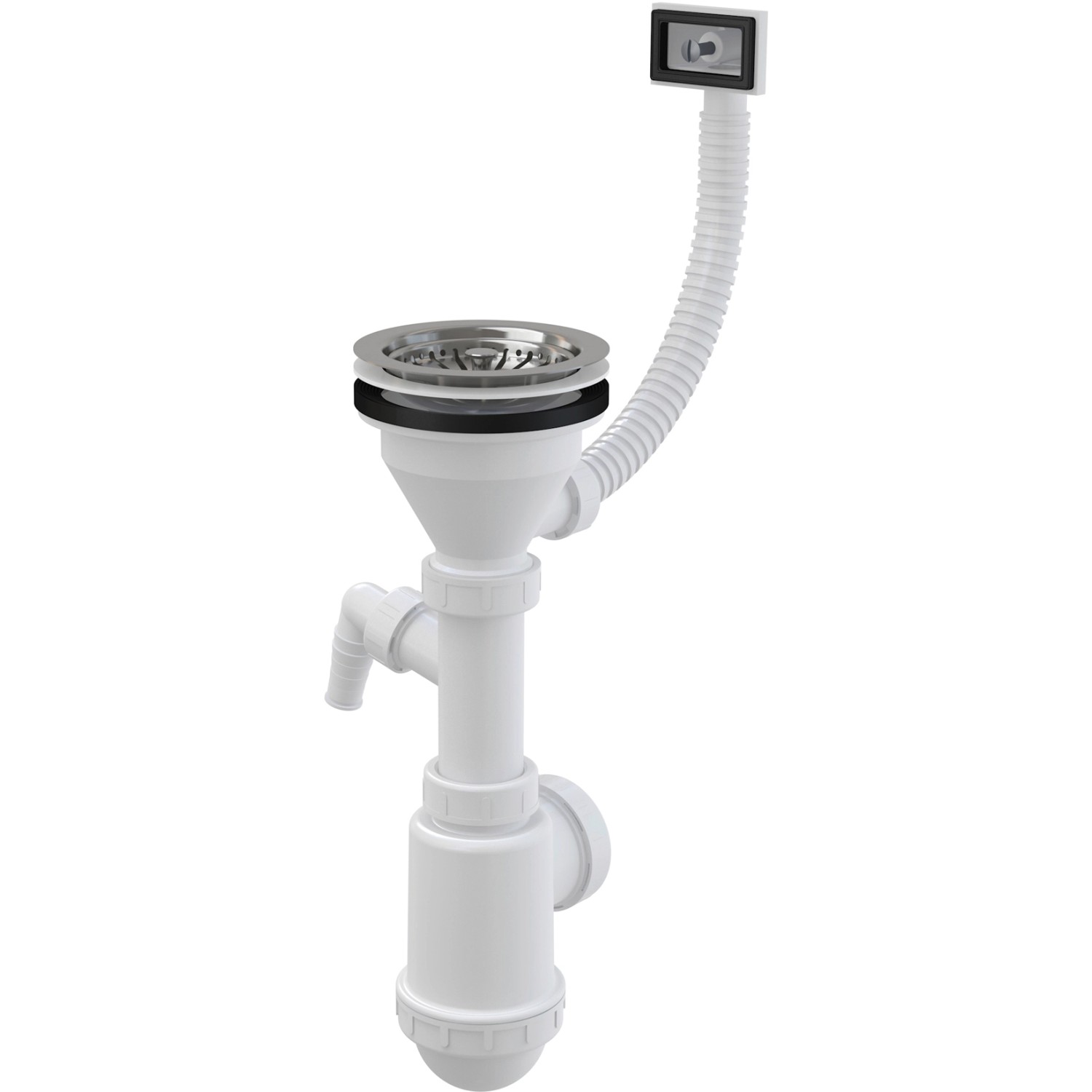 Sifon dřezový s nerezovu mřížkou a přípoj A447P-DN50/40