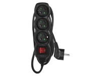 EMOS Prodlužovací kabel s vypínačem černý, 3 zásuvky, max. 16 A/3680 W, 1,5 m