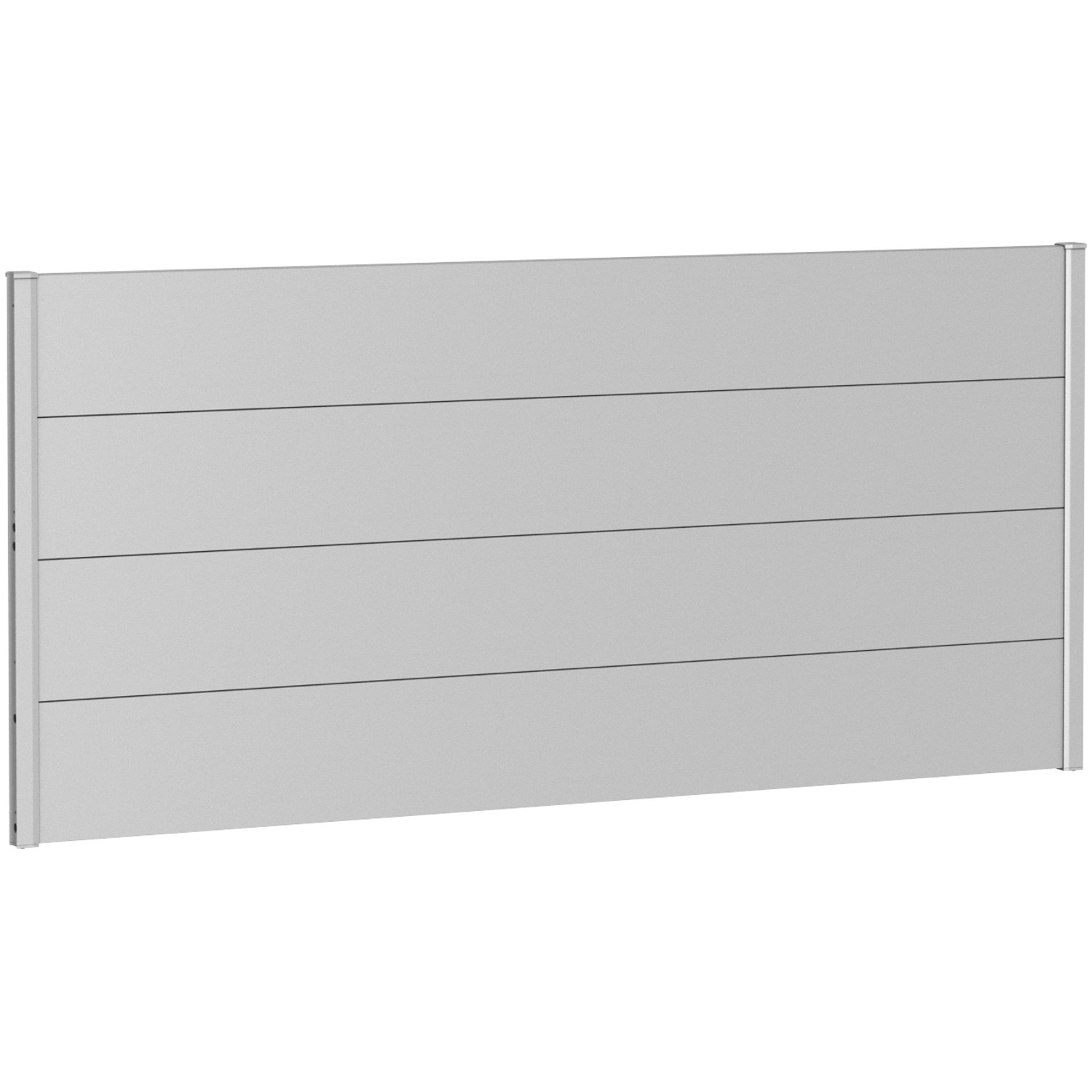 Biohort Plný plot bez prosklení stříbrný, 200 x 90 cm