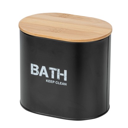 Wenko Koupelnový box s víkem Gara černý 1,092 l ocel 14,5 cm x 13,5 cm x 10 5 cm