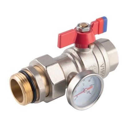 Ferro Kulový kohout s teploměrem KFPS3T, motýlek ŠM 1"