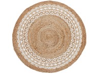 In the Mood Jutový kulatý kobereček s ornamenty, pr. 90 cm In the Mood Jutový kulatý kobereček s ornamenty, pr. 90 cm