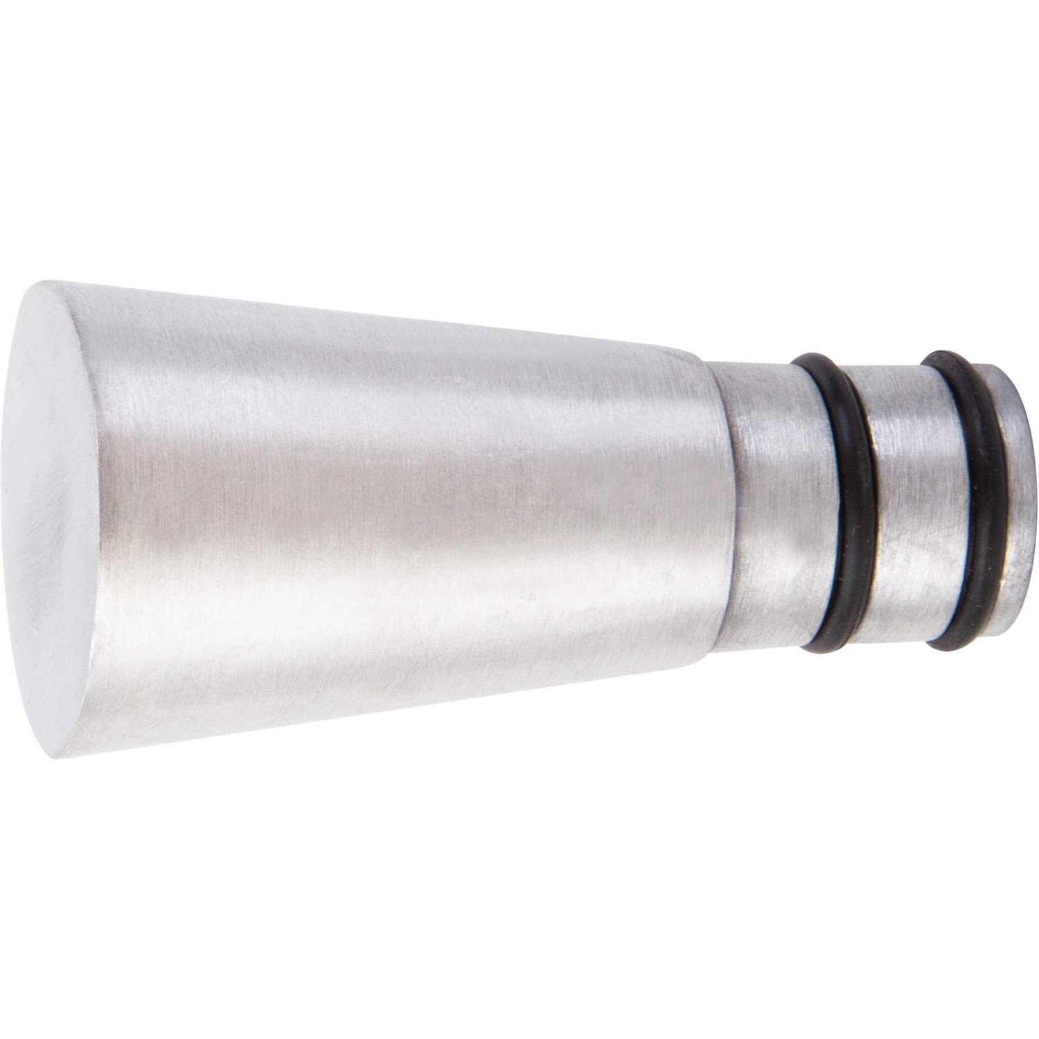 Koncovka záclonové tyče, kužel, saténový vzhled, 2 ks, pr. 19 mm