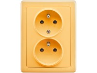 ABB Dvojitá zásuvka 2P + PE SWING, 16 A - 250 V, béžová