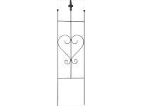 Špalír na popínavé rostliny tvar srdce, černý, 20 x 80 cm