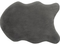 Koberec z umělé kožešiny, antracitová, 60 x 90 cm