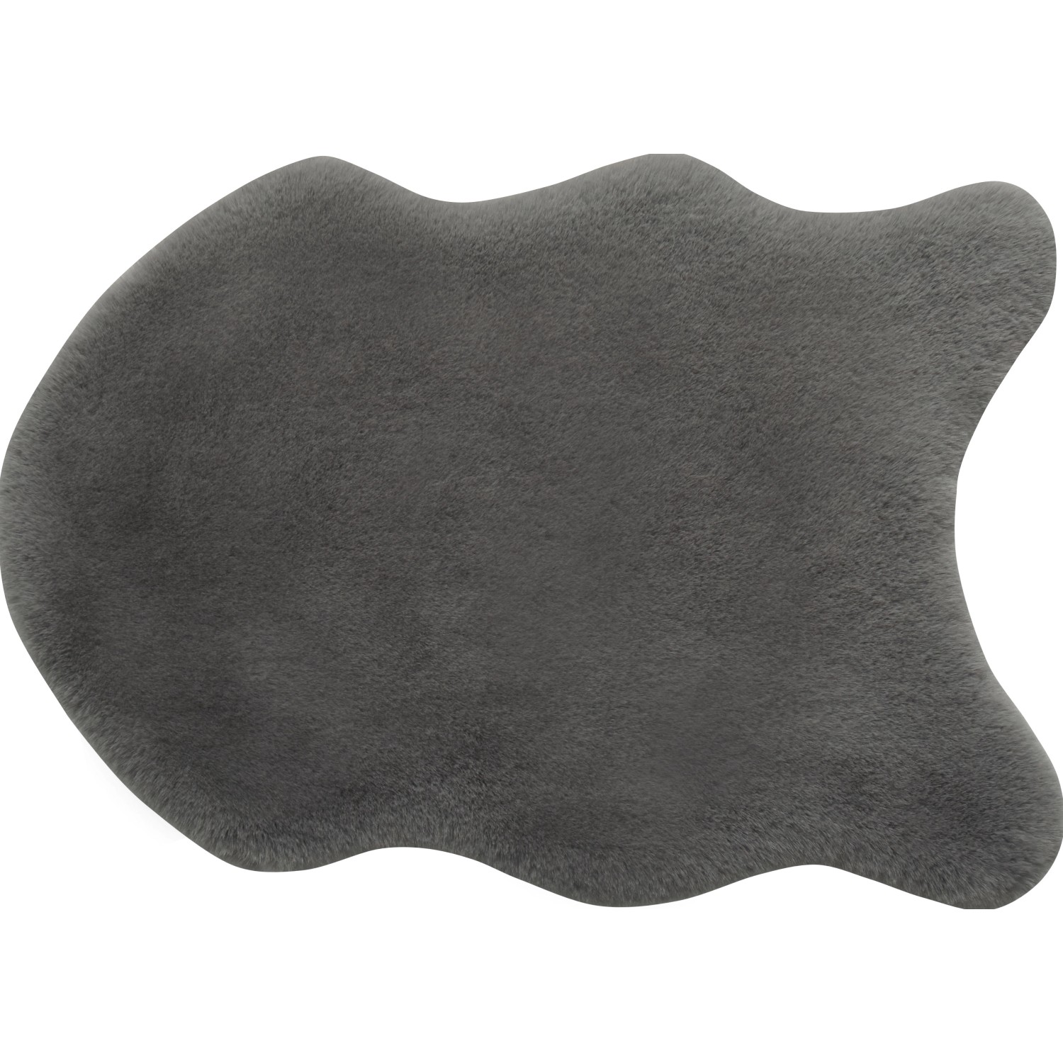 Koberec z umělé kožešiny, antracitová, 60 x 90 cm