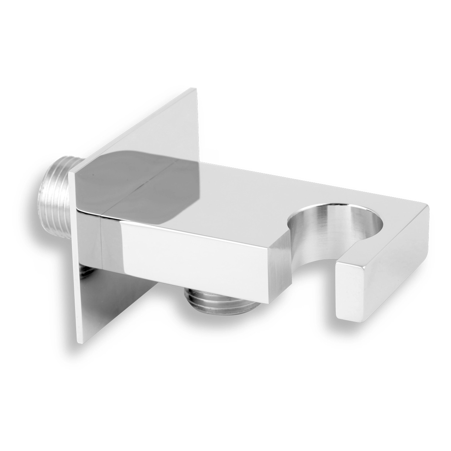 Stěnový vývod hranatý s drśákem sprchy 1/2", chrom