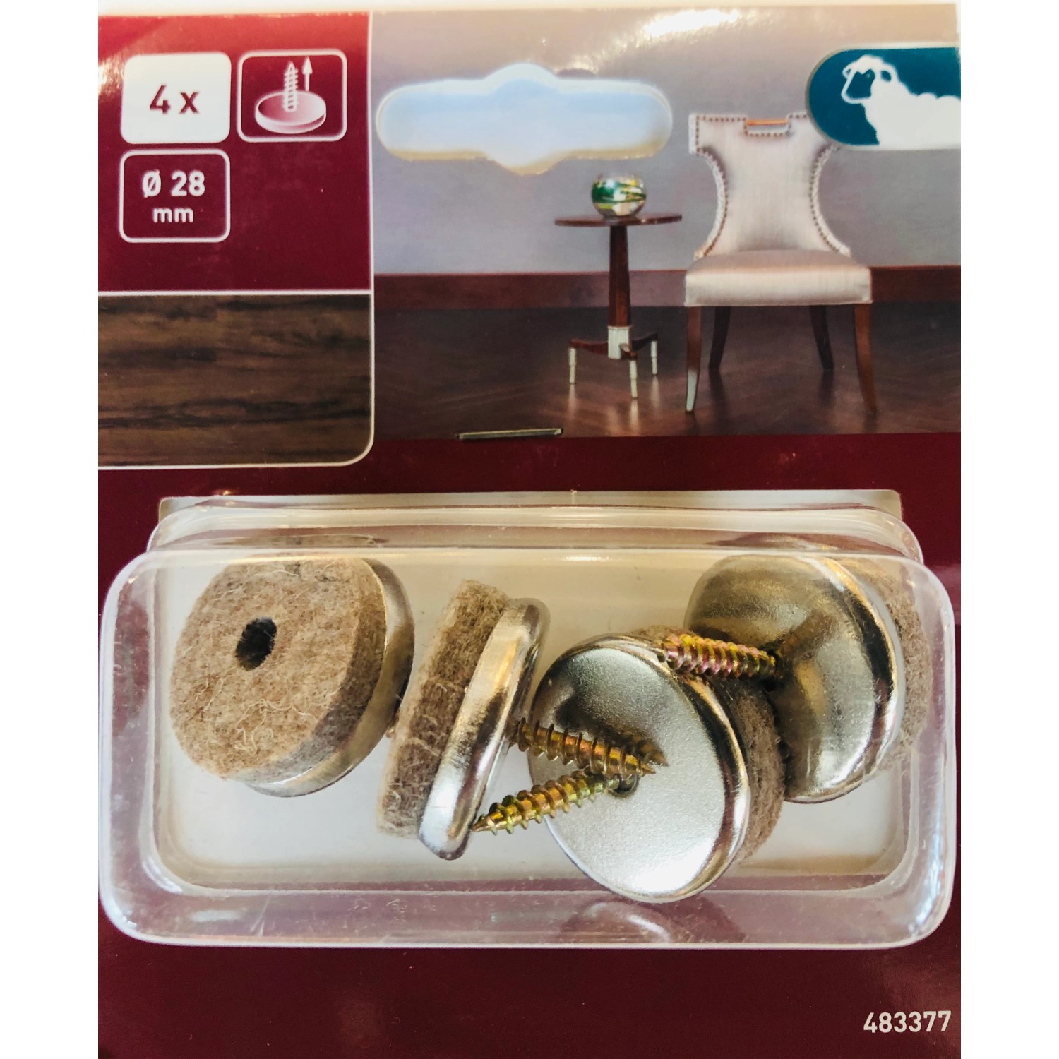 OBI Parketové podložky se šroubem pr. 28 mm, 4 ks