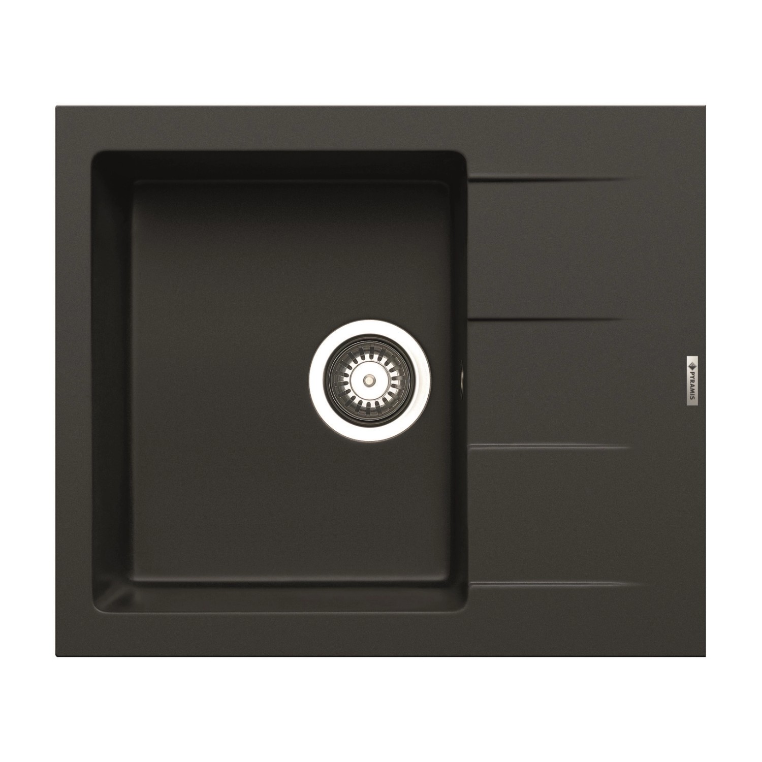 Pyramis Granitový dřez s odkapávačem Athlos 1B 1D, carbon, 59 x 50 cm