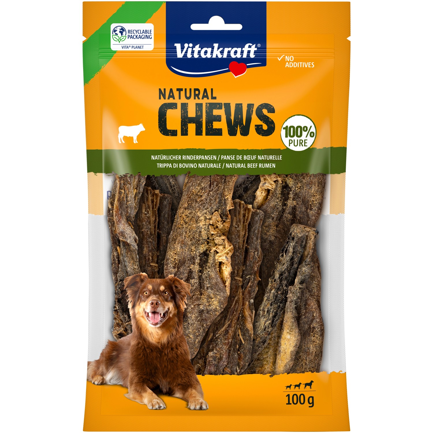 Vitakraft Dršťky hovězí sušené Natural Chews, 100 g