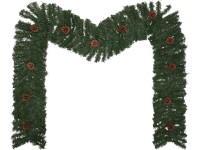 BWO Vánoční umělá girlanda jedlová s šiškami zelená 180x větev, 270 cm BWO Vánoční umělá girlanda jedlová s šiškami zelená 180x větev, 270 cm