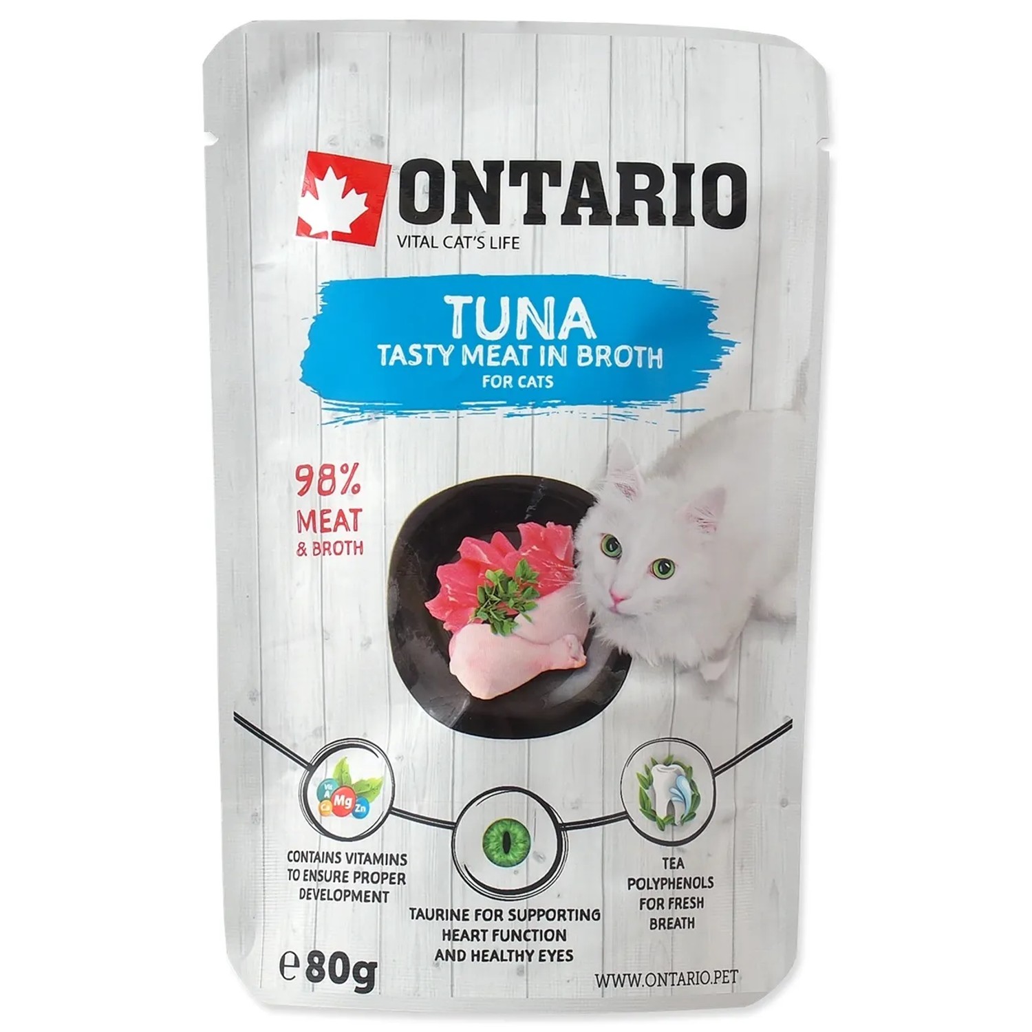 Levně ONTARIO Kapsička pro kočky s tuňákem ve vývaru 80 g