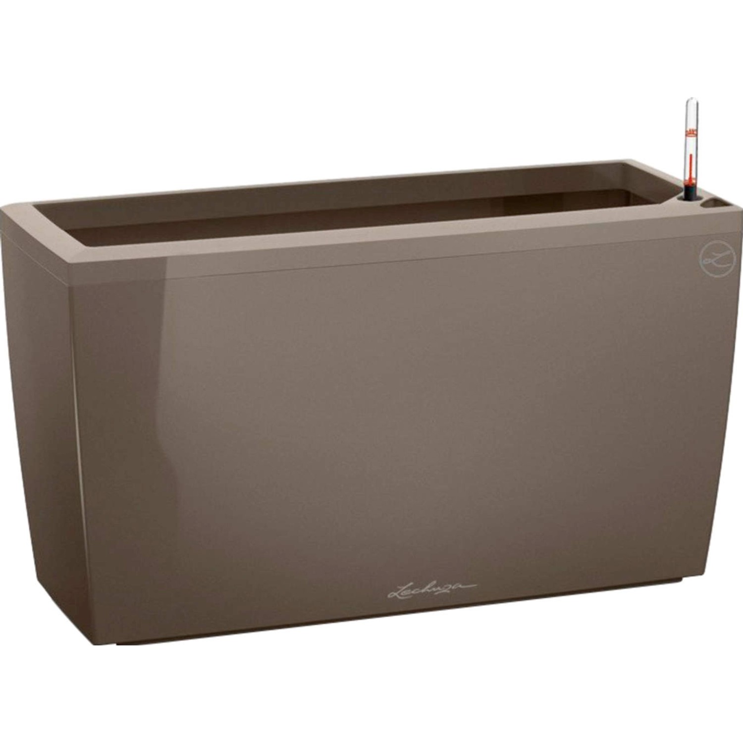 Lechuza Květináč Cararo Premium, šedohnědá vysoce lesklá, 75 x 30 x 43 cm