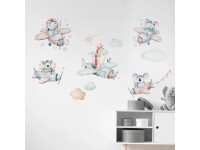 Crearreda Dětská samolepicí dekorace, zvířátka v letadlech, 2 archy, 67 x 47 cm Crearreda Dětská samolepicí dekorace, zvířátka v letadlech, 2 archy, 67 x 47 cm