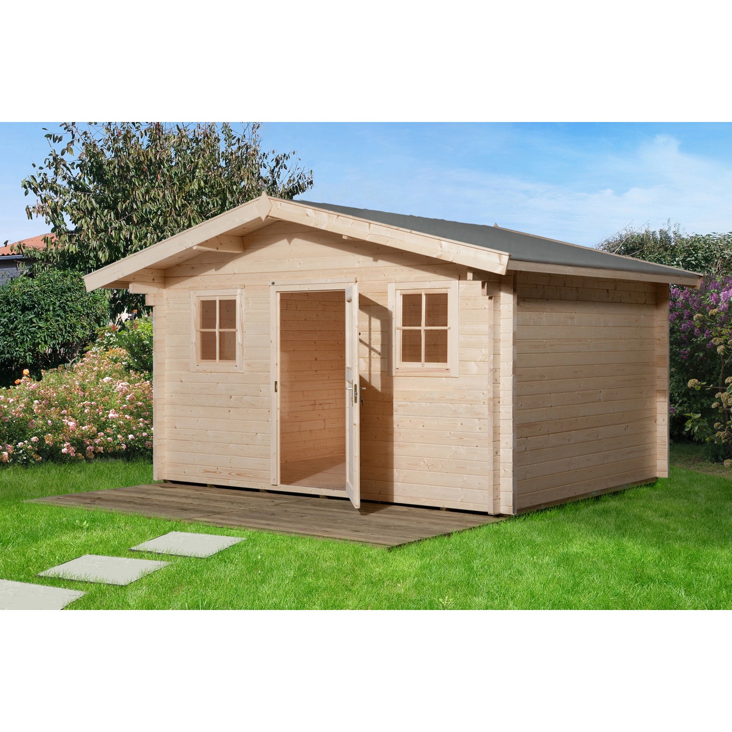Weka Dřevěný zahradní domek 135 vel. 1, přírodní, 380 x 300 cm