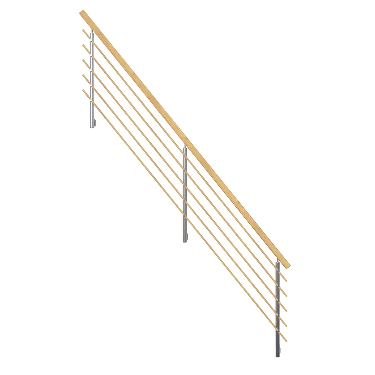 StarWood Designové dřevěné zábradlí s hranatým smrkovým madlem 362 cm