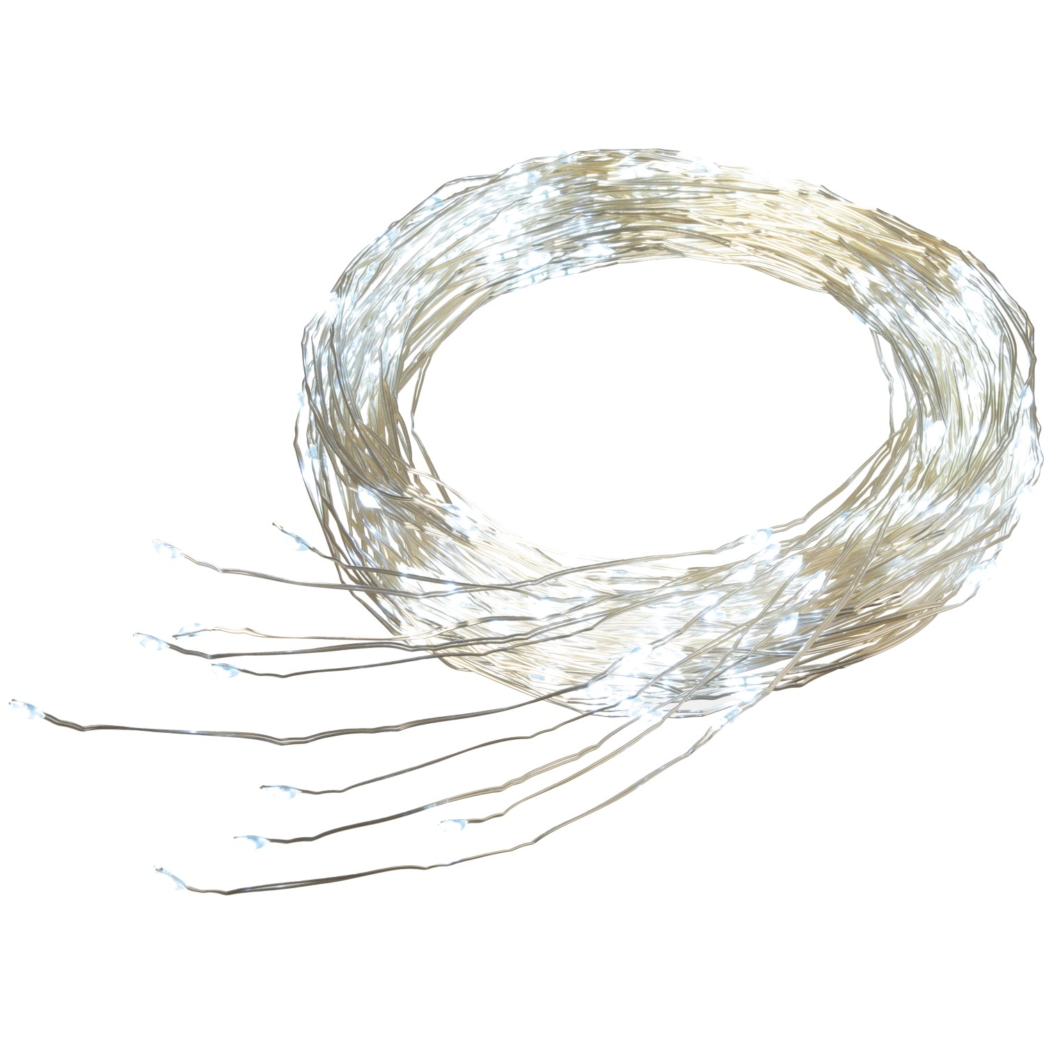 VLC LED světelný drátěný řetěz 200 x LED studená bílá, IP44, stříbrný, 6,9 m