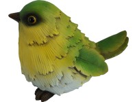 Dekorativní figurka ptáček sedící 15,5 cm zelený