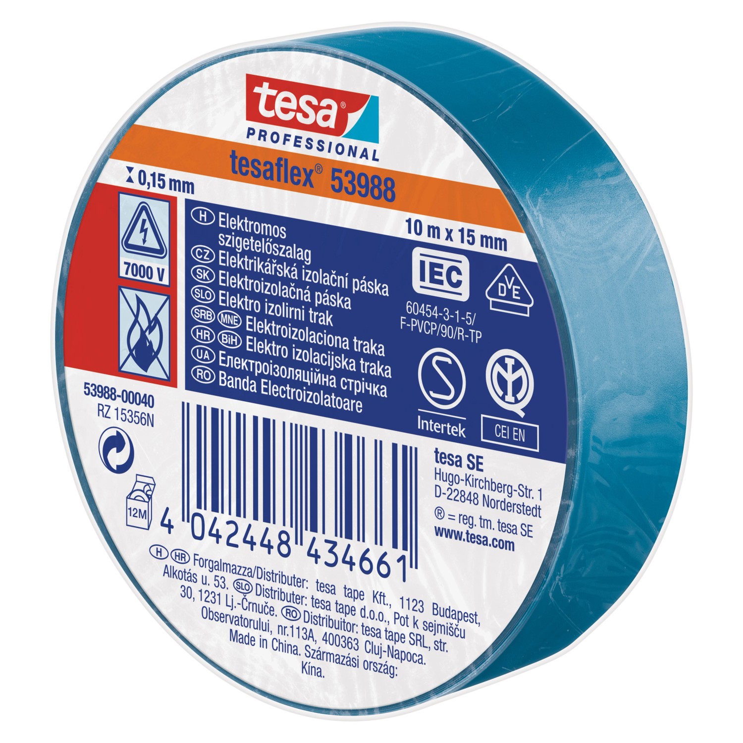tesa Professional Elektrikářská izolační páska tesaflex modrá 10 m x 15 mm
