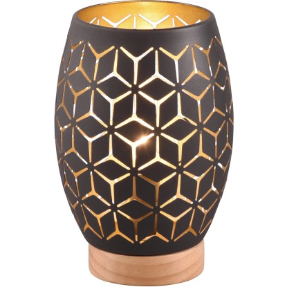 REALITY Stolní lampa BIDAR černozlatá 1 x E27 max. 28 W, pr. 15 x 21 cm