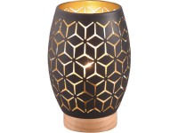 REALITY Stolní lampa BIDAR černozlatá 1 x E27 max. 28 W, pr. 15 x 21 cm