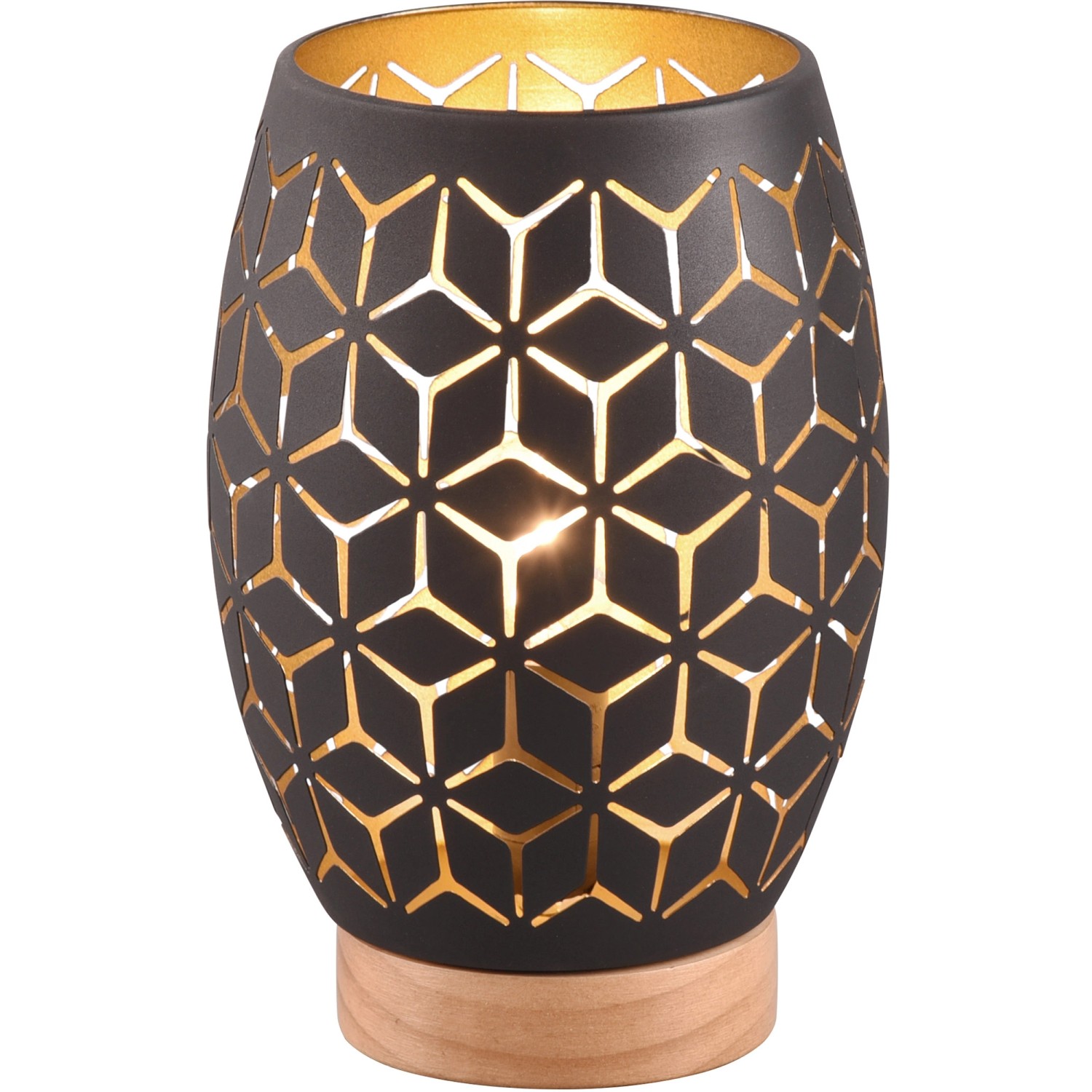 REALITY Stolní lampa BIDAR černozlatá 1 x E27 max. 28 W, pr. 15 x 21 cm