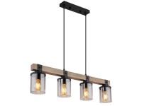 GLOBO Závěsné svítidlo LILA černá/tm.hnědá/kouřová E27 60 W 730 x 100 x 1330 mm GLOBO Závěsné svítidlo LILA černá/tm.hnědá/kouřová E27 60 W 730 x 100 x 1330 mm