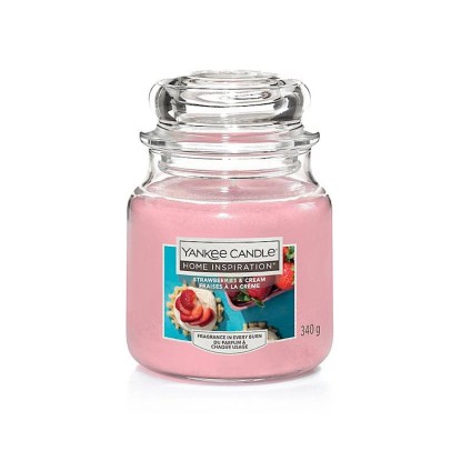 Yankee Candle Home Inspiration Svíčka, sklo, Strawberries&Cream, 13 x 9,5 cm