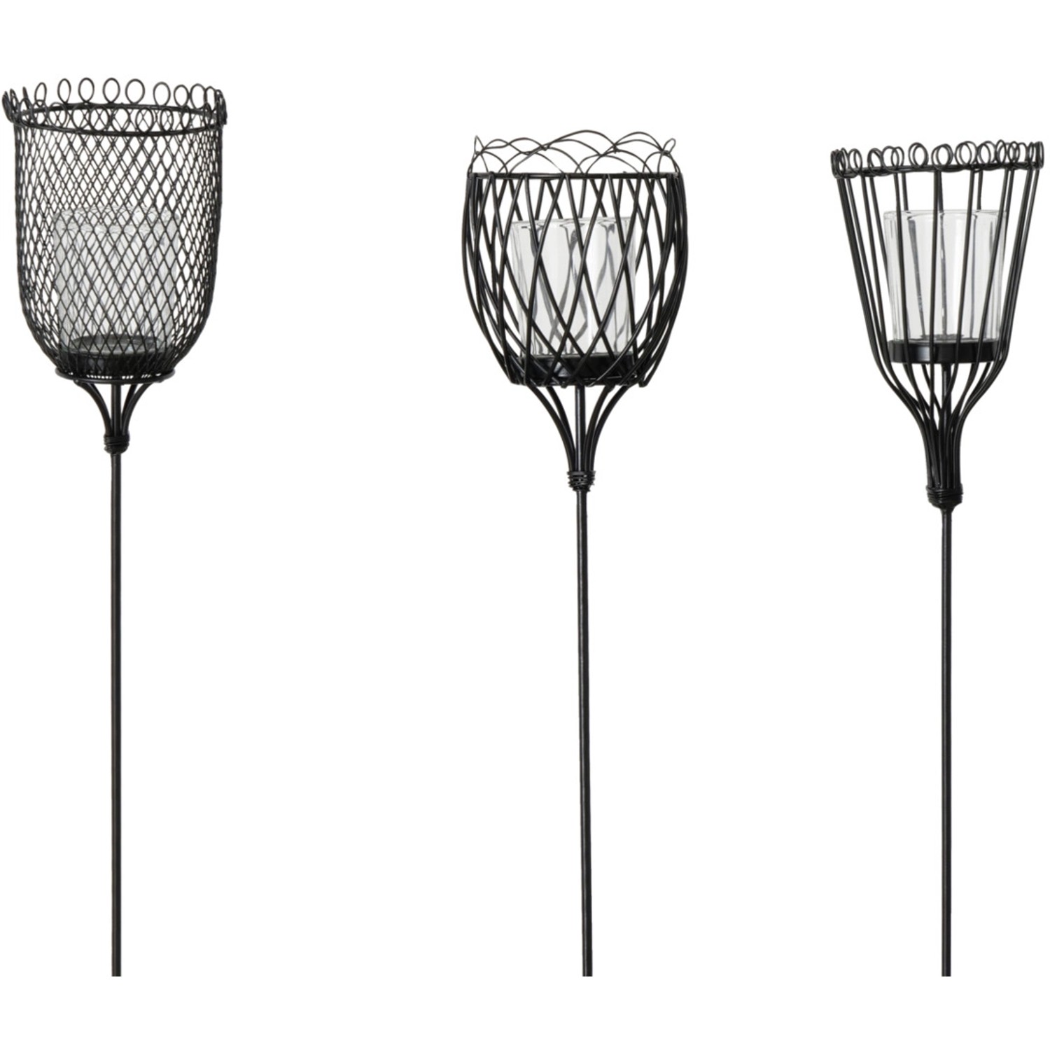 Boltze Zahradní zápich se svícnem Novelle černý matný různé druhy 88 x 10 x 10cm