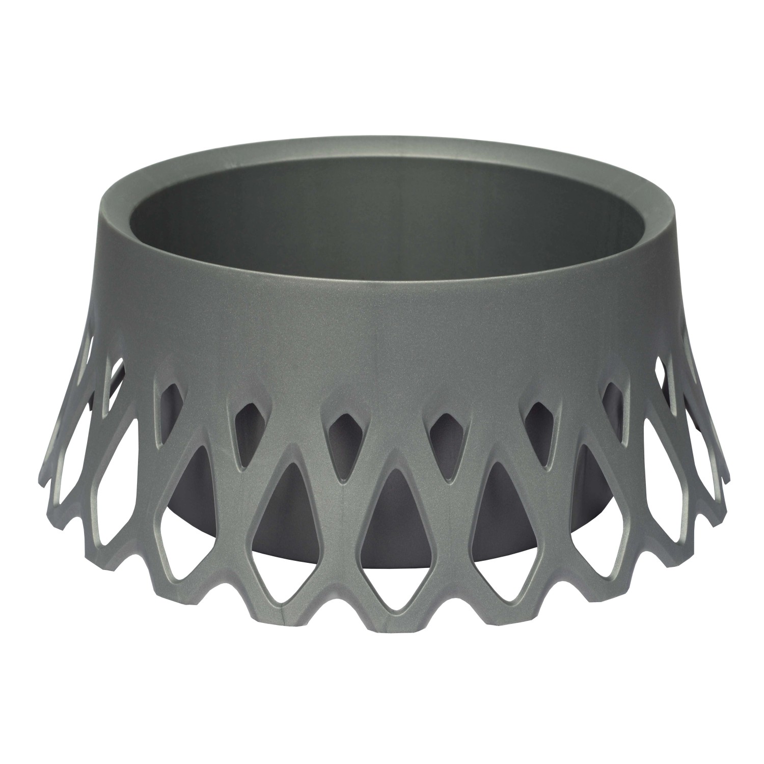 Plastia Samozavlažovací květináč Roseta stříbrný pr. 400 mm