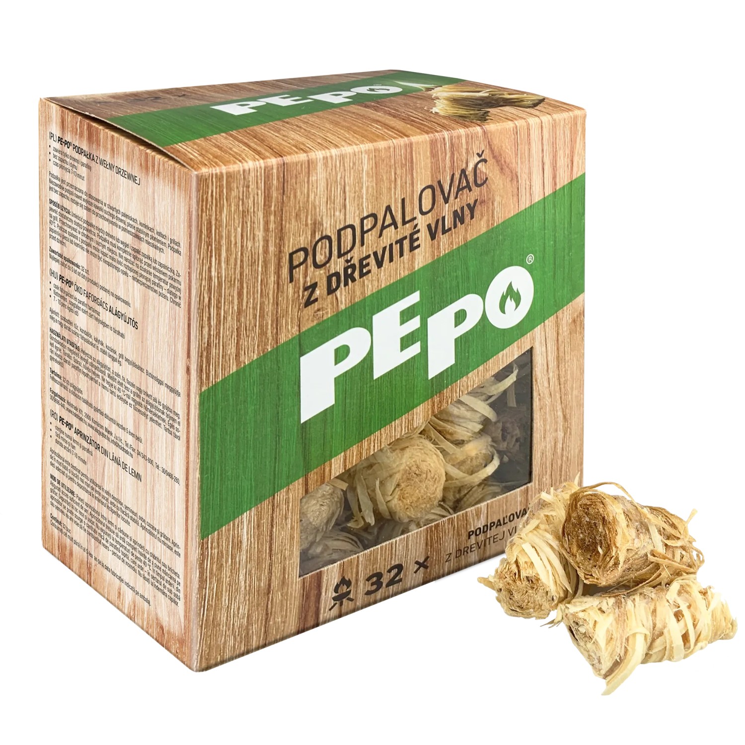 PE-PO Dřevitá vlna 32 podpalů